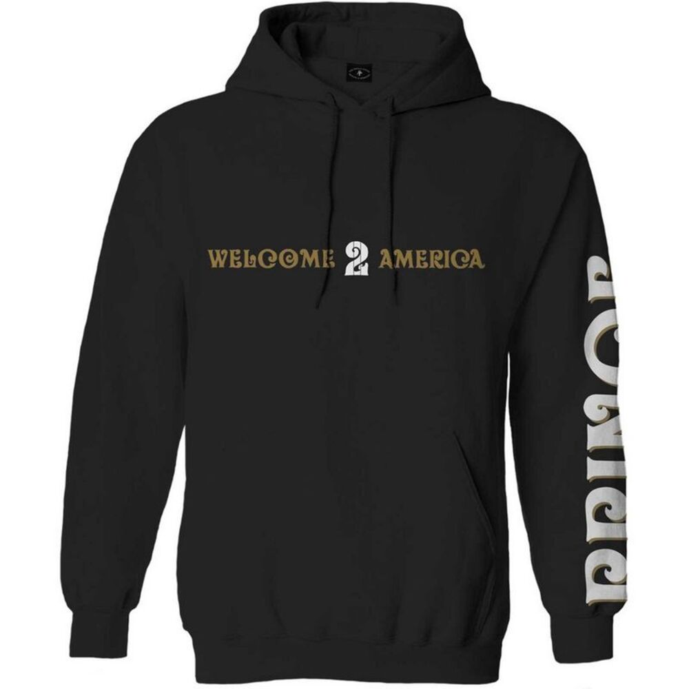 Prince Unisex Adult Welcome 2 America Back Print Hoodie / Black